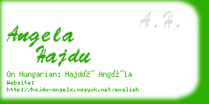 angela hajdu business card